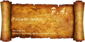 Palade Andor névjegykártya